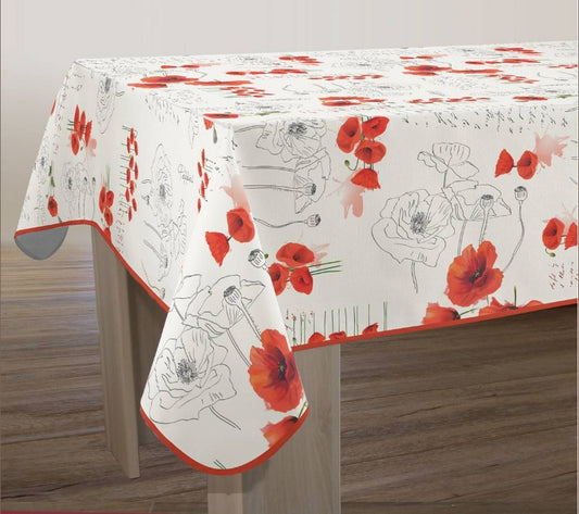 nappe anti tache poppies rouge