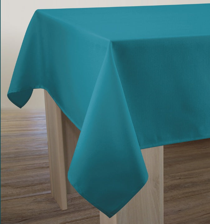 nappe effet lin bleu